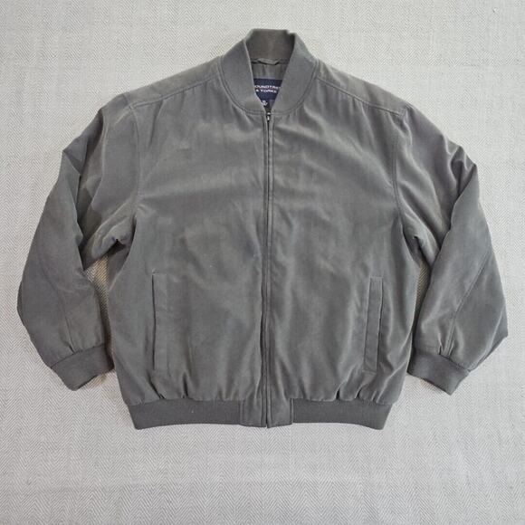 Roundtree & Yorke Jacket Coat Men's Size XL Gray Full Zip Quiet Luxury 5 Pockets - Picture 1 of 16